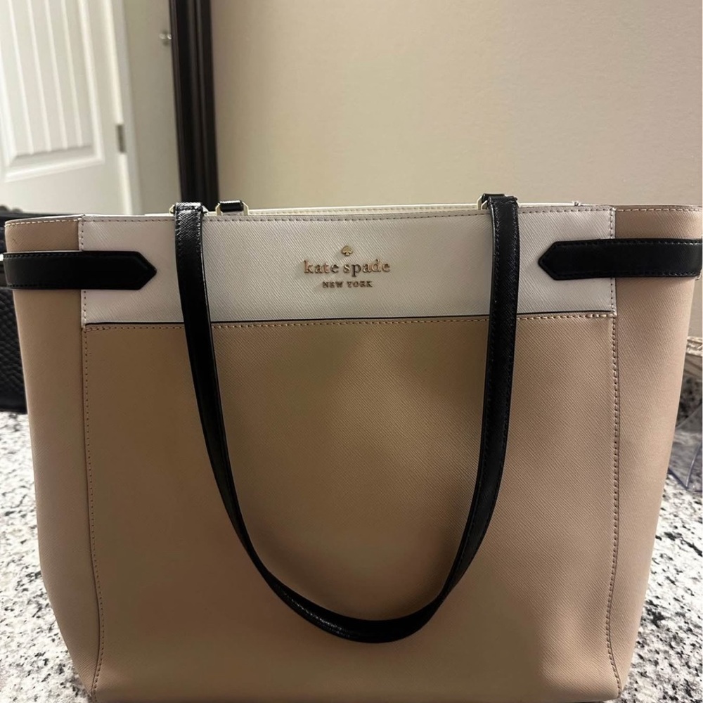 kate spade Tan and Black Tote Bag